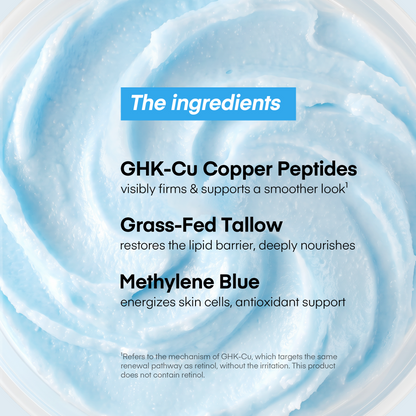 Copper Peptide Whipped Tallow Honey Balm with Methylene Blue