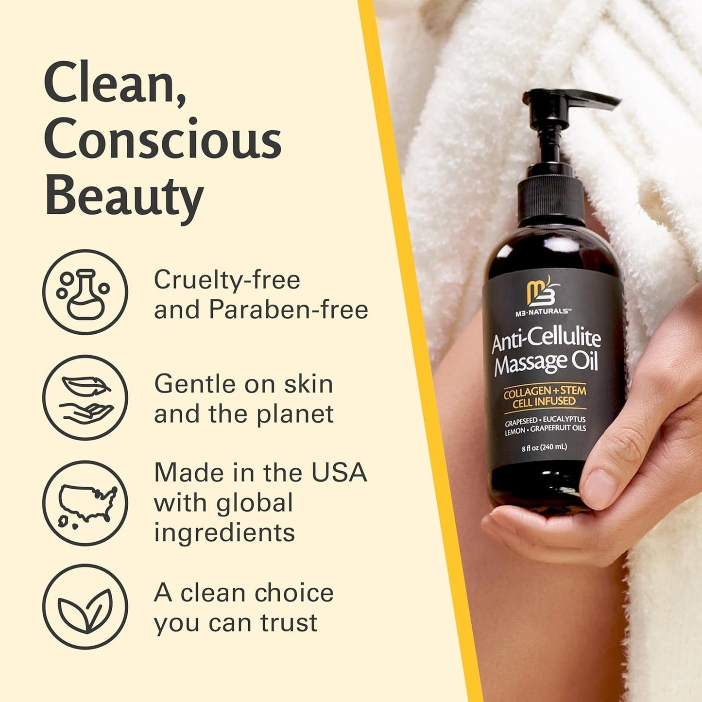 Anti-Cellulite Massage Oil, Collagen + Stem Cell Infused